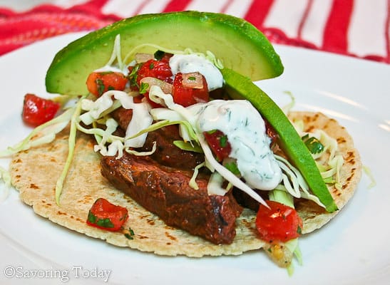 Grilled Chile-Lime Skirt Steak Tacos are done in just minutes on the grill for easy summer dinners or parties. Grilled Chile-Lime Skirt Steak Tacos with fresh avocado and Pico.